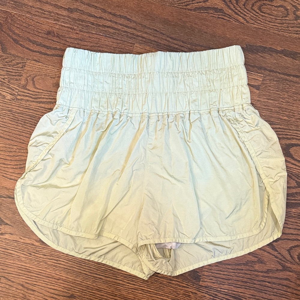 Free People Movement -Pale Yellow shorts - size large. High waist